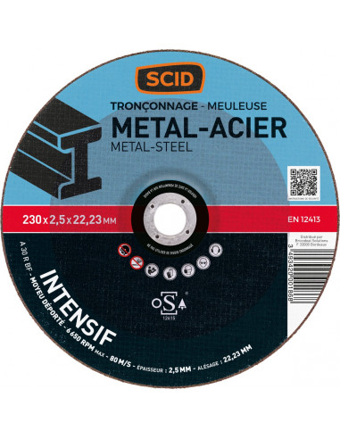 Disque à tronçonner usage fréquent métaux  ø (mm) 230 - 3493420001868 - SCID - 869828