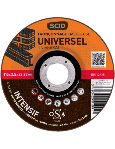 Disque Tronçonner Universel SCID Coupe polyvalente et durable - SCID