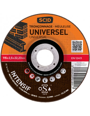 Disque abrasif universel 115 ø (mm) - 3493420019917 - SCID - 869858