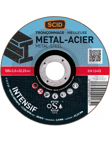 Disque à tronçonner usage fréquent métaux  ø (mm) 125 - 3493420001851 - SCID - 869827