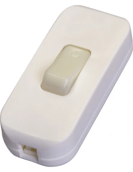 Interrupteur de fil souple 2 a touche luminescente blanc