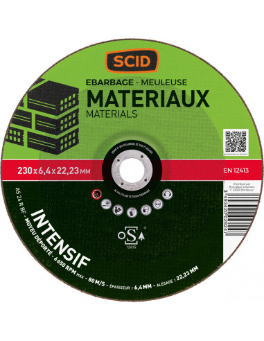 Disque ébarber 230mm SCID Polyvalence matériaux, robustesse - SCID