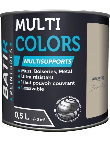 Peinture Batir Multi-Supports Satin Soyeux 0,5 L brun hiver