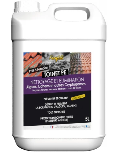 Nettoyant et traitement des toitures et facade toinet pe bidon 5 l