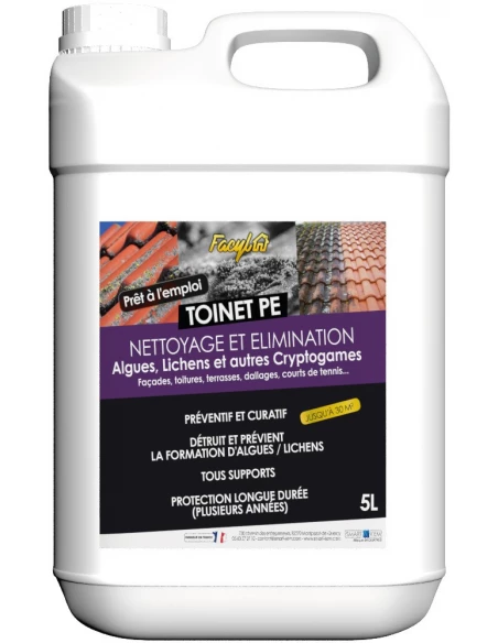 Nettoyant et traitement des toitures et facade toinet pe bidon 5 l