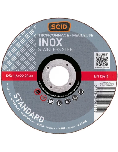 Disque à tronçonner l'inox moyeu plat ø x ep (mm) 125 x 1,6