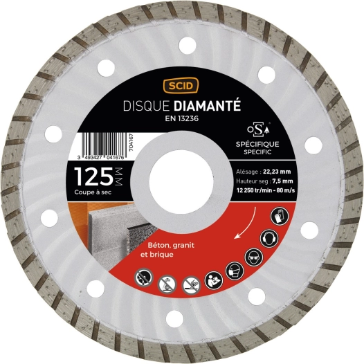 Disque spécifique crénelé 125 22,23