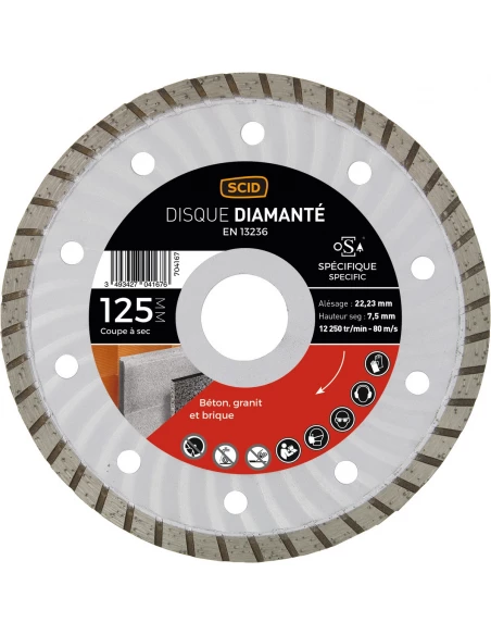 Disque spécifique crénelé 125 22,23