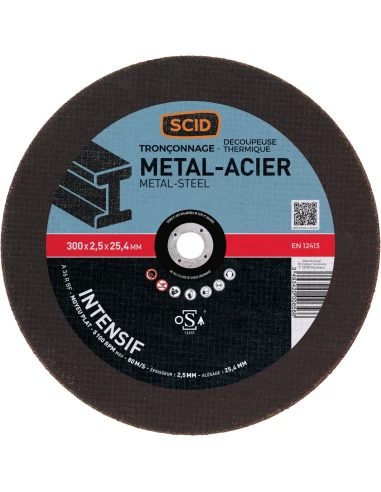 Disque moyeu plat machine élec chantier 300 x 2,5 25,4