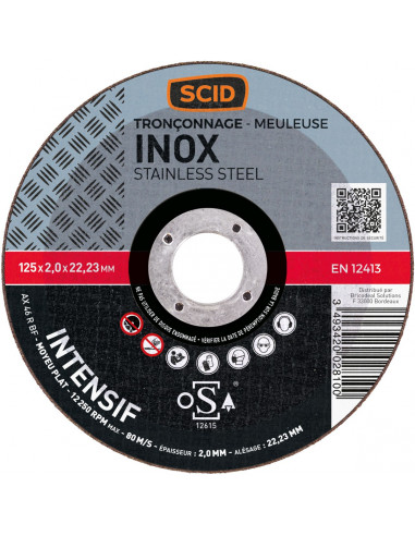 Disque à Tronçonner Inox 125x2mm Découpe précise inox - SCID