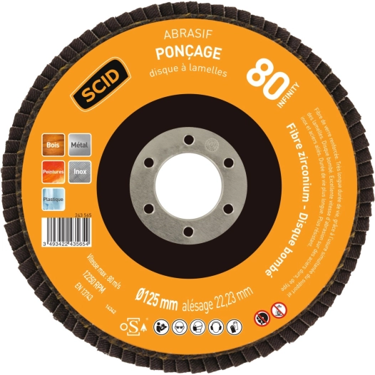 Disque zirconium infinity bombé ø 125 mm 80 1