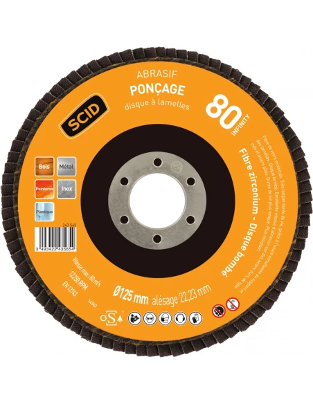 Disque zirconium infinity bombé ø 125 mm 80 1