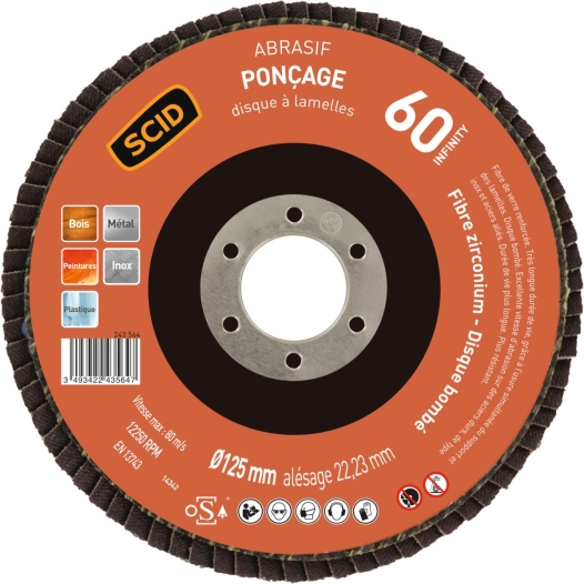 Disque zirconium infinity bombé ø 125 mm 60 1