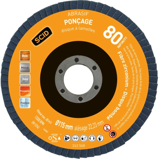 Disque zirconium infinity bombé ø 115 mm 80 1