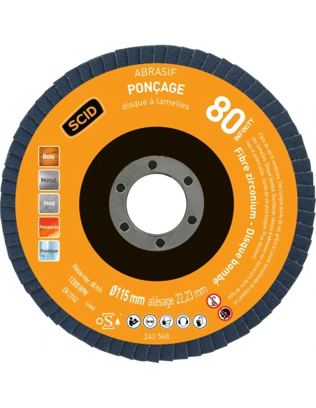 Disque zirconium infinity bombé ø 115 mm 80 1