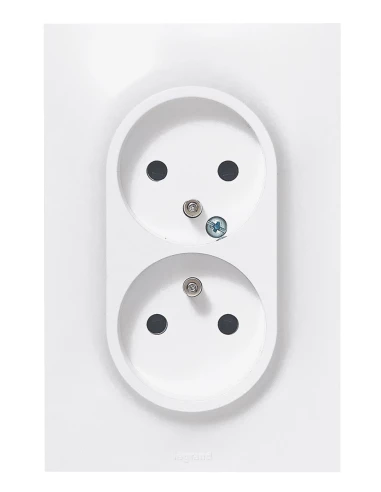 Les prises neptune double prise 2p + t pré-c,blée verticale