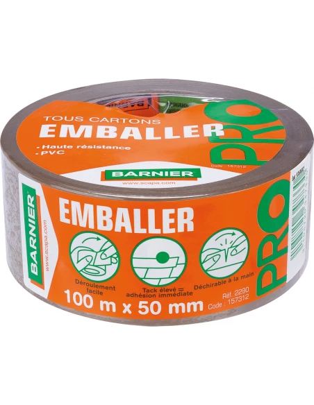 36 Ruban adhesif pvc d'emballage marron 50 mm x 100 m