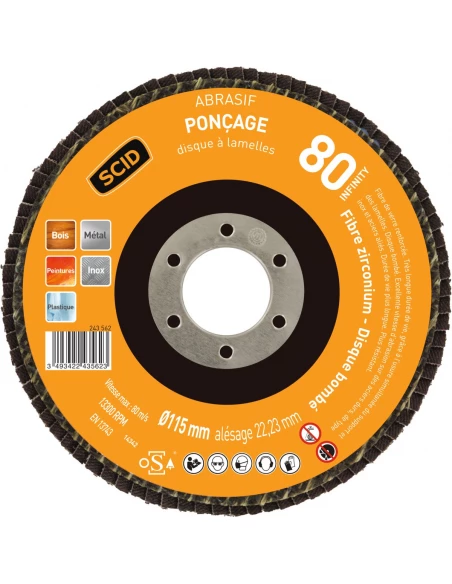 Disque zirconium infinity bombé ø 115 mm 80 1