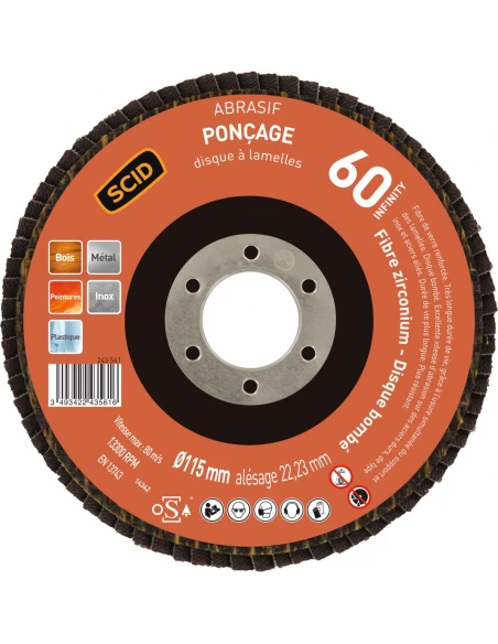 Disque zirconium infinity bombé ø 115 mm 60 1