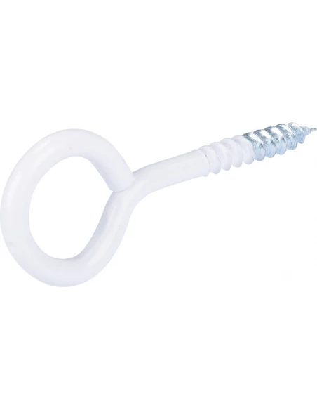 Piton à visser - Acier plastifié blanc 40x16x4,4 - 10 pièces - Fixpro