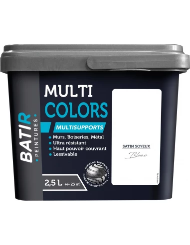 Peinture Batir Multi-Supports Satin Soyeux 2,5 L blanc