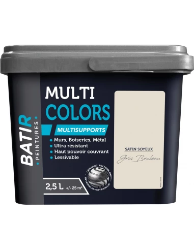 Peinture Batir Multi-Supports Satin Soyeux 2,5 L gris bouleau