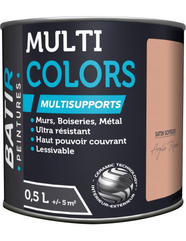 Peinture Batir Multi-Supports Satin Soyeux 0,5 L argile rose