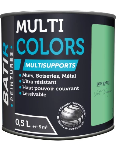 Peinture batir multi-supports satin soyeux 0,5 l 0 5l vert toniq