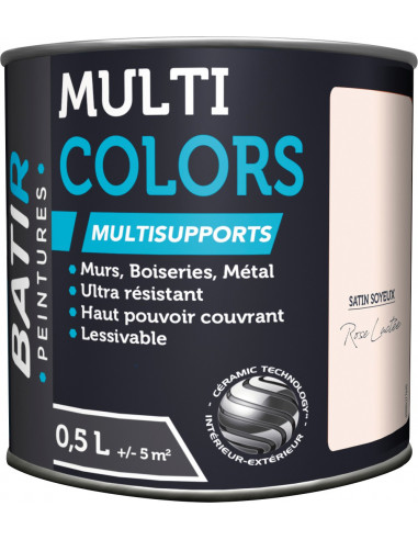 Peinture Batir Multi-Supports Satin Soyeux 0,5 L rose lactée