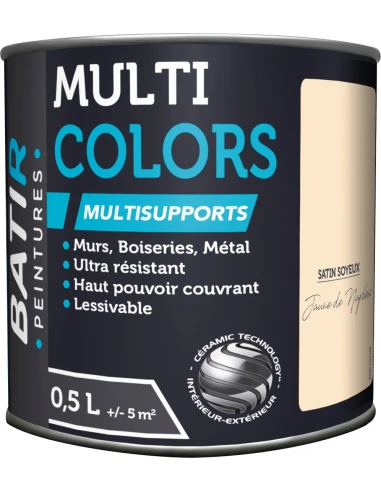 Peinture Batir Multi-Supports Satin Soyeux 0,5 L jaune naples