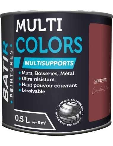 Peinture Batir Multi-Supports Satin Soyeux 0,5 L lie-de-vin
