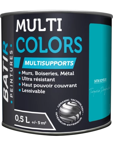 Peinture Batir Multi-Supports Satin Soyeux 0,5 L turquoise