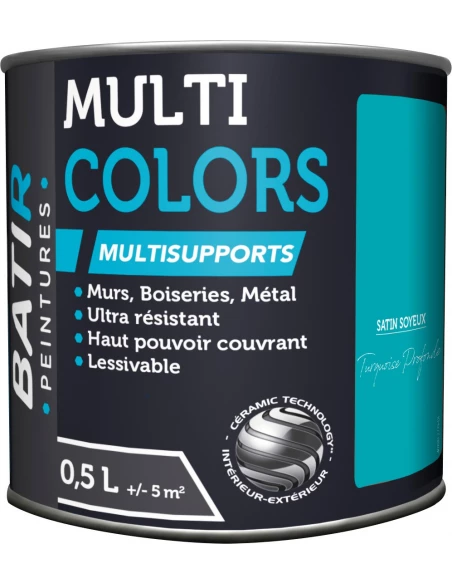 Peinture Batir Multi-Supports Satin Soyeux 0,5 L turquoise