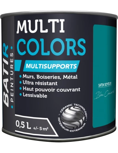 Peinture Batir Multi-Supports Satin Soyeux 0,5 L bleu canard
