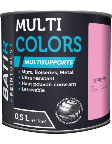 Peinture Batir Multi-Supports Satin Soyeux 0,5 L rose camélia