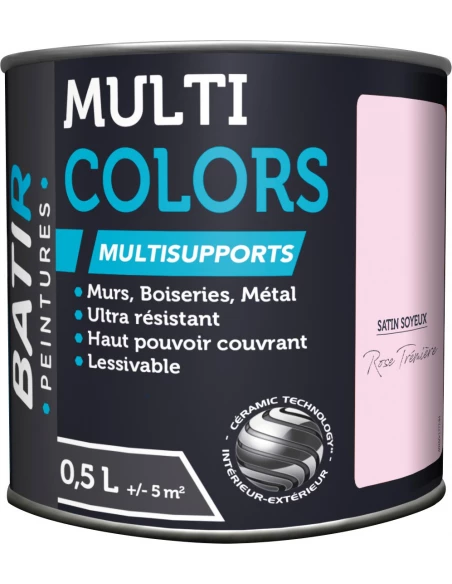 Peinture Batir Multi-Supports Satin Soyeux 0,5 L rose trémi