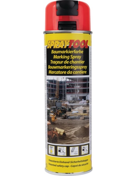traceur spray 500ml rouge fluo