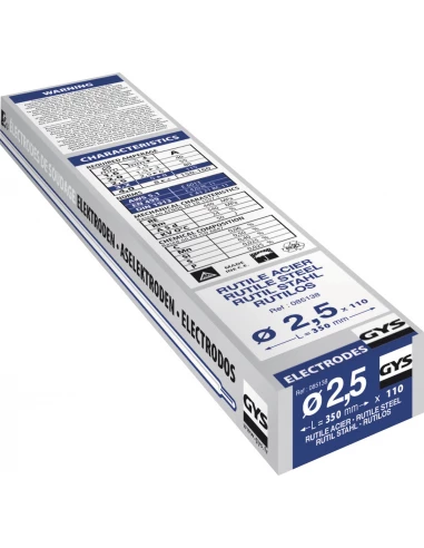 Electrode traditionnelle acier rutile 2,5mm - par 110 - GYS