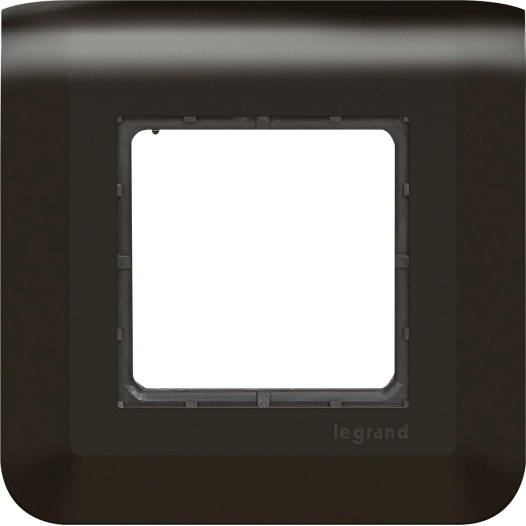 Plaque avec support 2 modules noir mosaic - LEGRAND