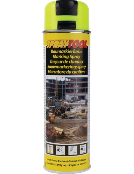 traceur spray 500ml jaune fluo