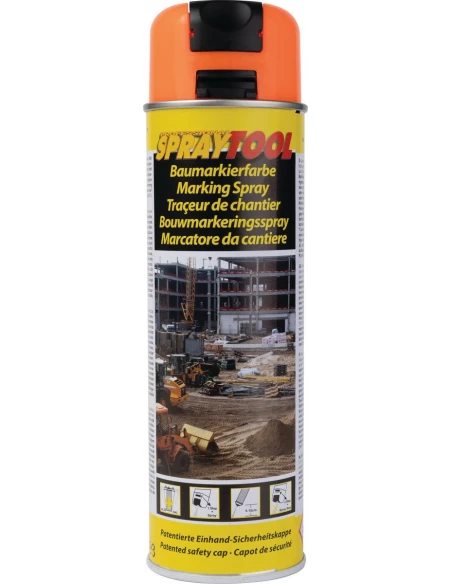 traceur spray 500ml orang fluo