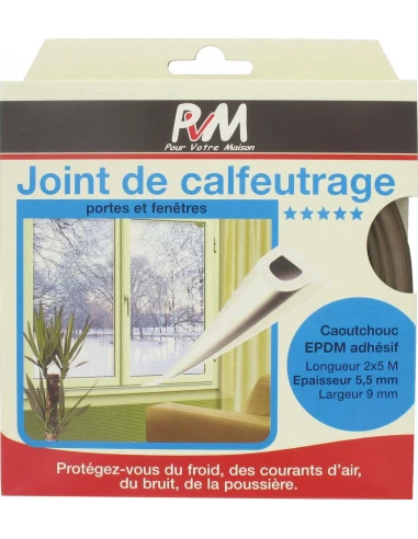 Joint caoutchouc profil p 10m 9mm marron