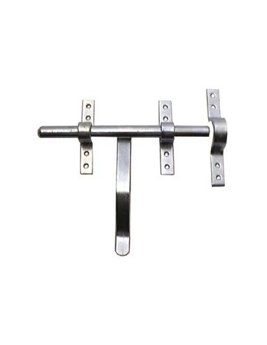 Verrou vervelle renforcé zingué avec pattes 16mm