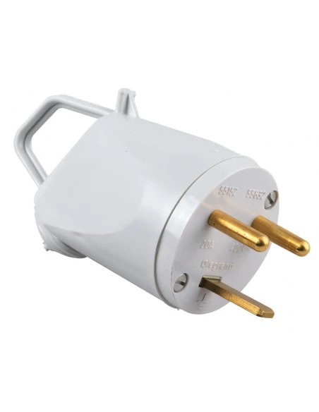 Fiche plastique 2p+t 20 a plexo étanche male gris