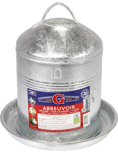 Abreuvoir galvanisé à chaud 10 litres - GUILLOUARD
