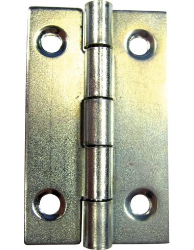 Charnière rectangulaire acier zingué 30 x 19 h x l mm 2,5 ø fixation (mm)