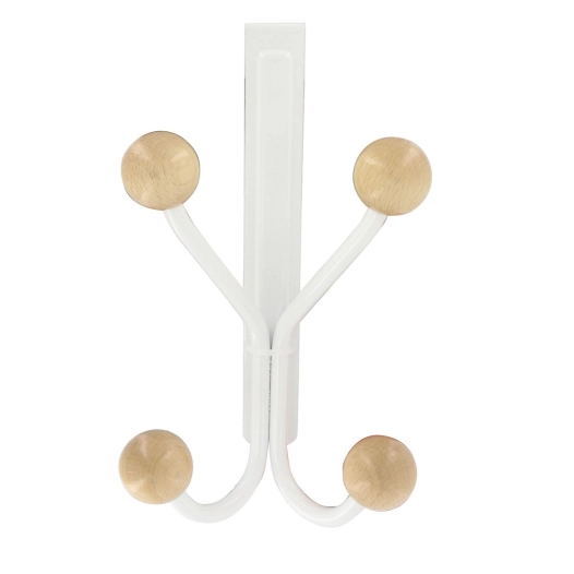 Porte-manteau 4 crochets blanc 14