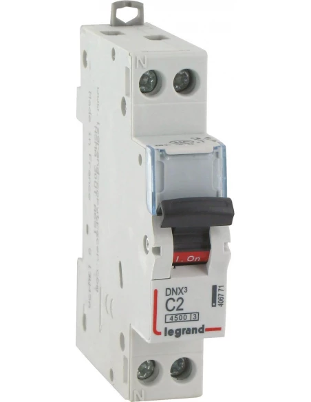 Disjoncteur dnx type c unipolaire + neutre 230 v coupure 3000 a 2A