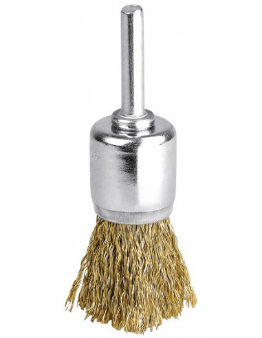 Brosse pince acier ondulé 25mm, tige longue Brosse pince acier ondulé 25mm, tige longue - SCID