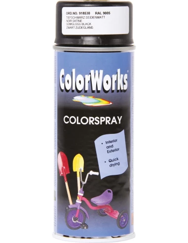 Peinture satinée aérosol 400ml noir mat sa
